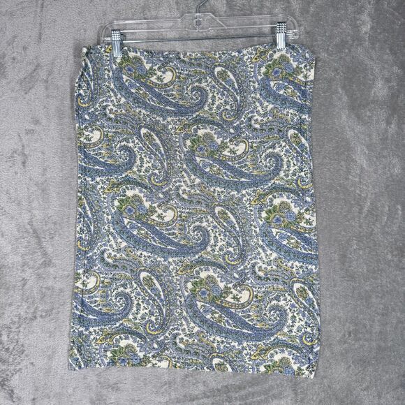 April Cornell Tea Towel Blue Yellow Paisley Waffle Knit Kitchen Hand Towel - Picture 3 of 8